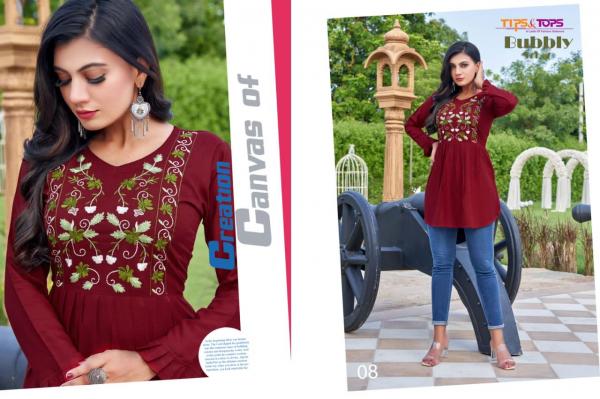 Tips Tops Bubbly vol 7 Rayon Slub Designer Western Top Collection